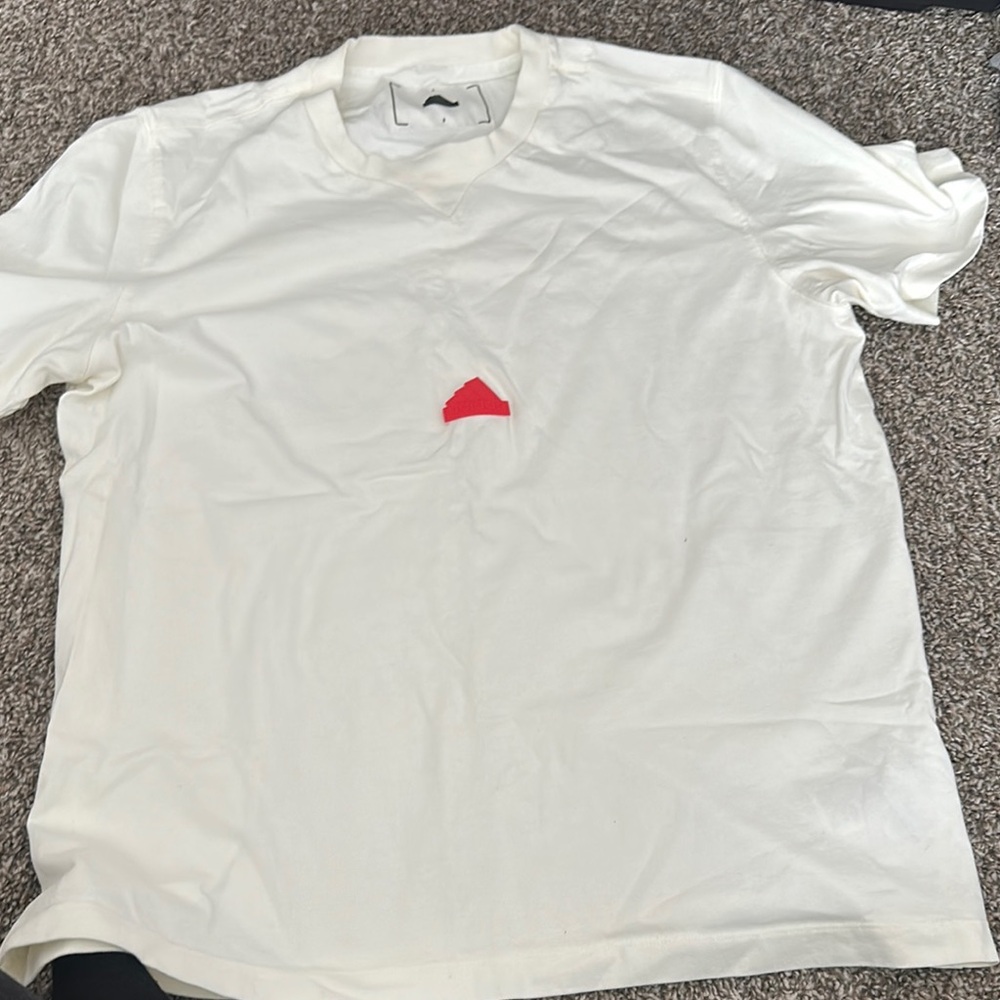 Adidas White T-Shirt with Red Logo